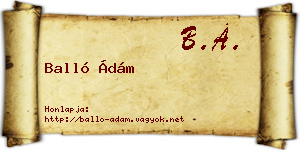 Balló Ádám névjegykártya