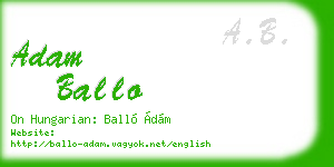 adam ballo business card