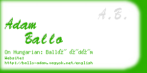 adam ballo business card